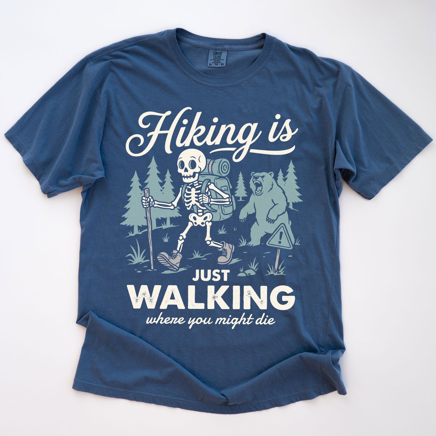 Funny Skeleton Hiking T-shirt