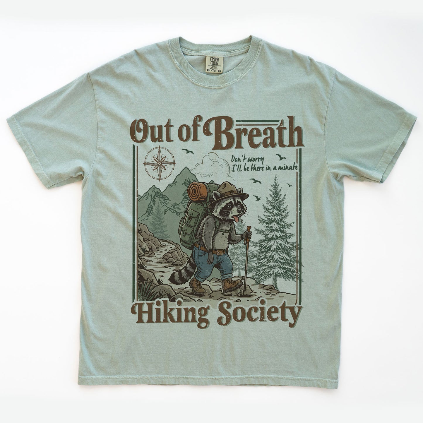 Funny Raccoon Hiking T-shirt