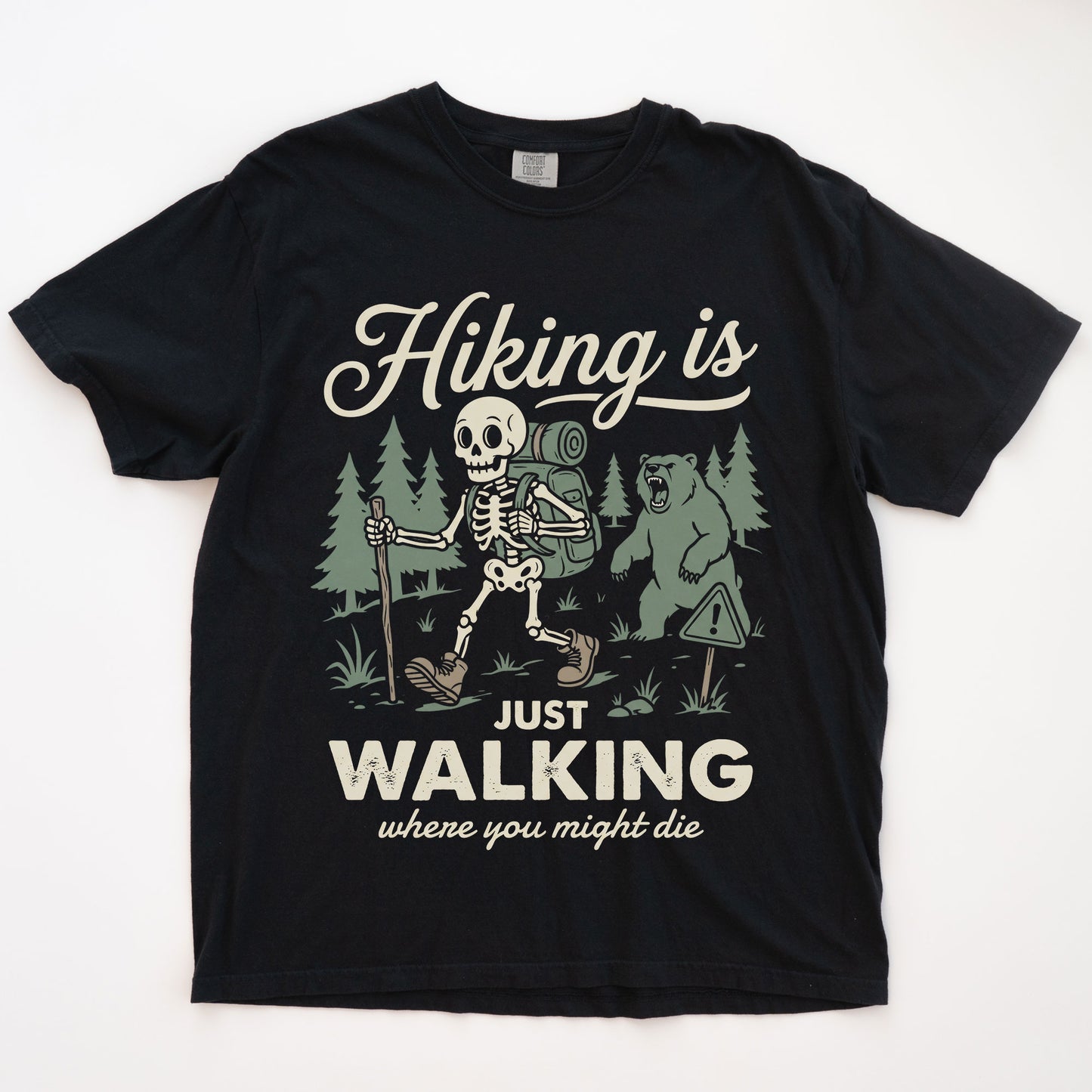 Funny Skeleton Hiking T-shirt