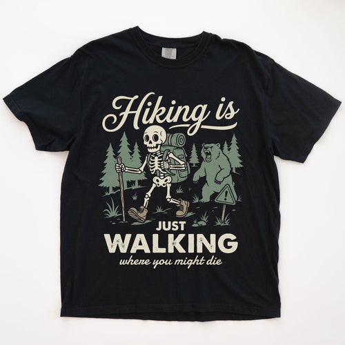 Funny Skeleton Hiking T-shirt
