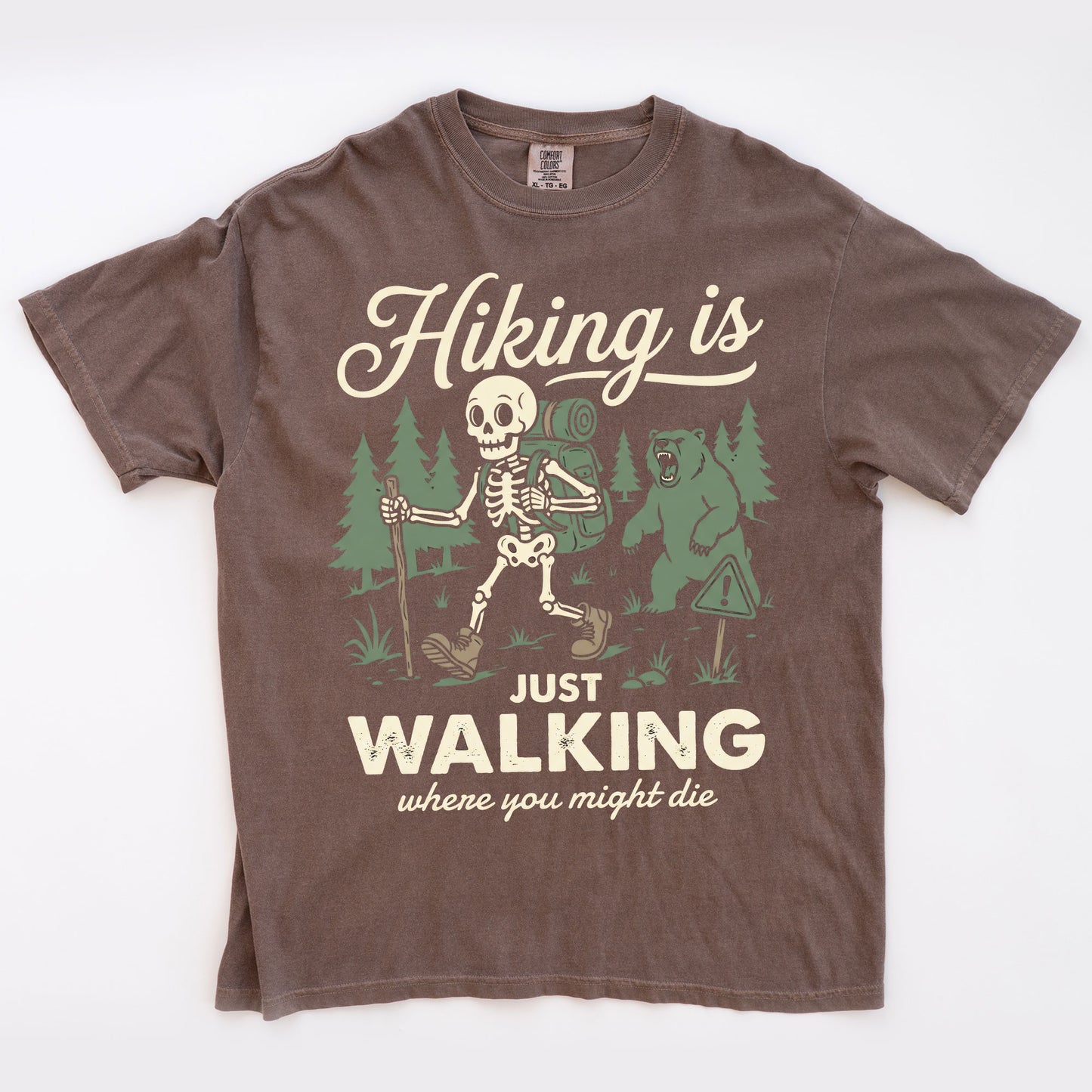 Funny Skeleton Hiking T-shirt