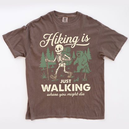 Funny Skeleton Hiking T-shirt