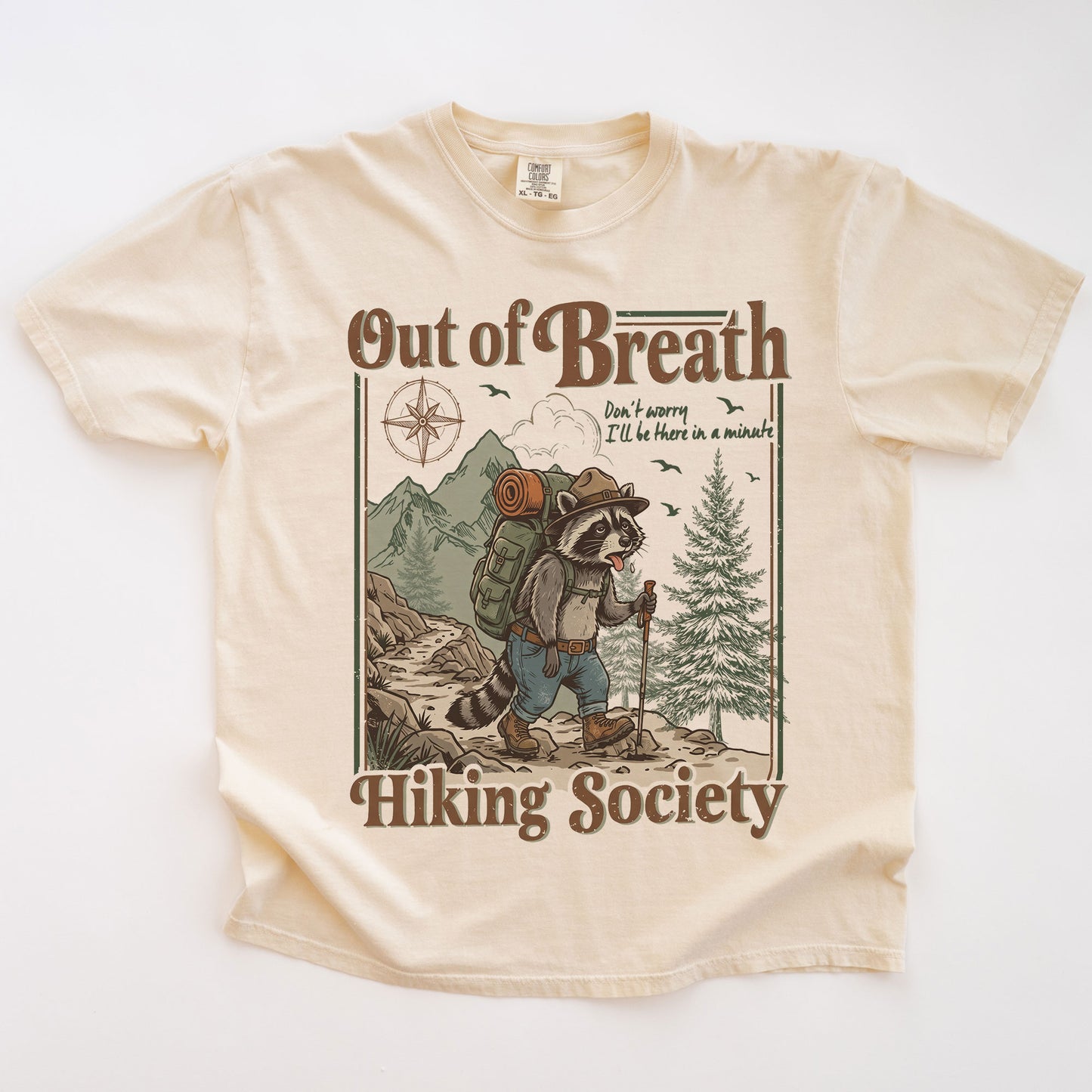 Funny Raccoon Hiking T-shirt