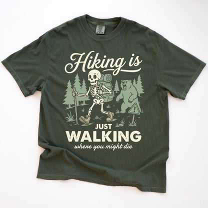 Funny Skeleton Hiking T-shirt
