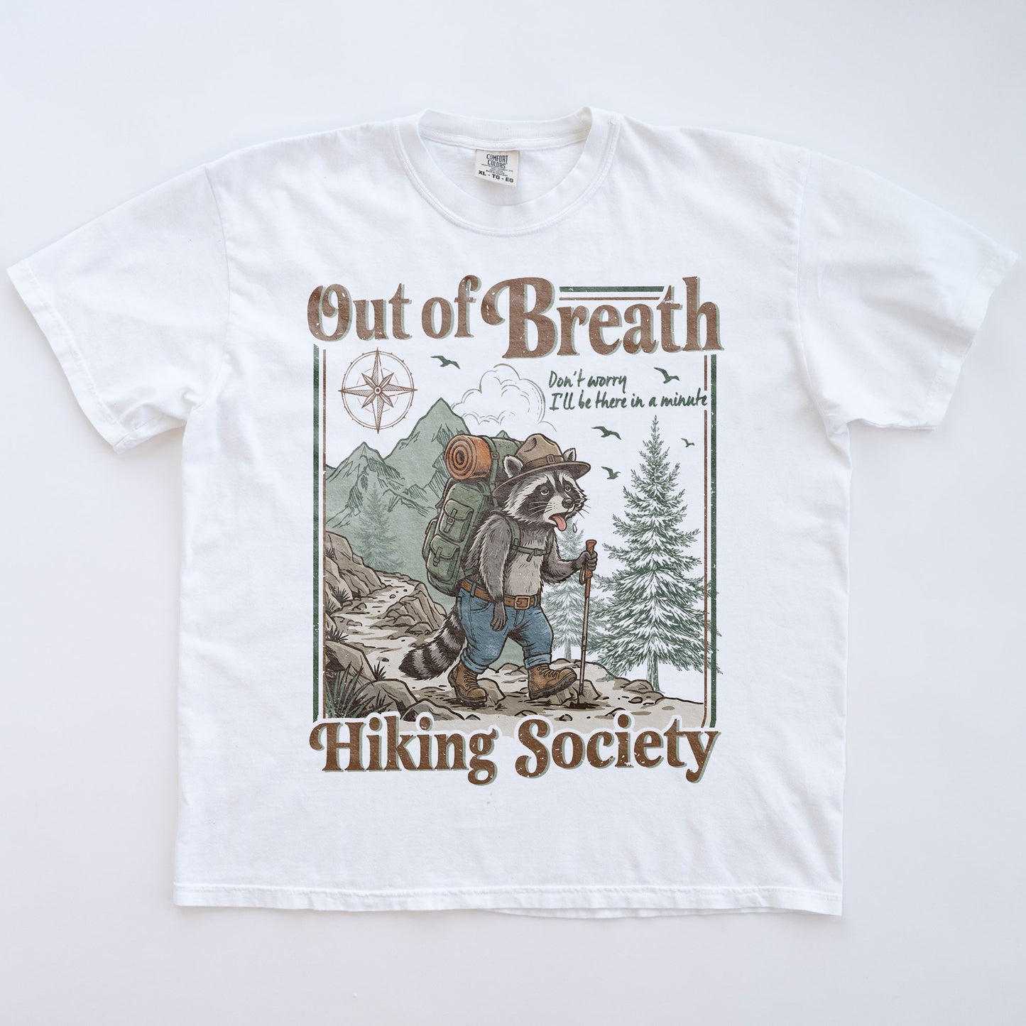 Funny Raccoon Hiking T-shirt